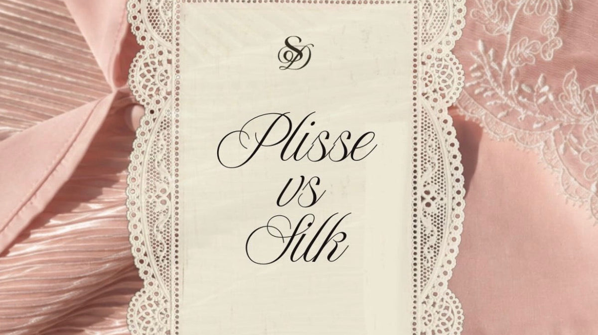Plissé or silk pyjamas? Discover the differences in feel, fit, care and comfort, and why we chose plissé for our luxury sleepwear collections.