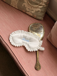 White Personalised Ruffle Beauty Sleep Eye Mask
