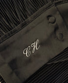 Black pjs  with white embroidered initials on cuff
